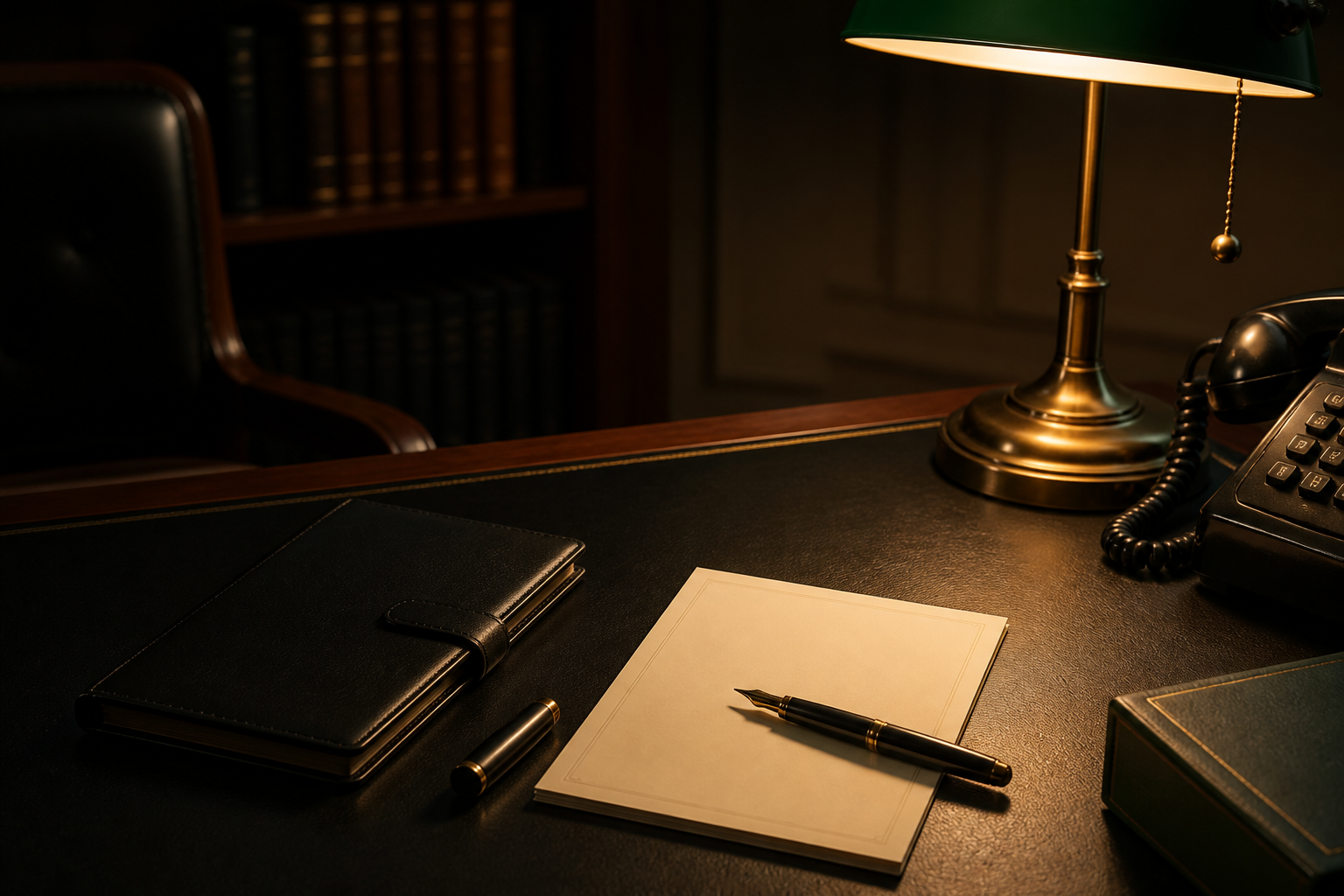 A private writing desk prepared for confidential correspondence